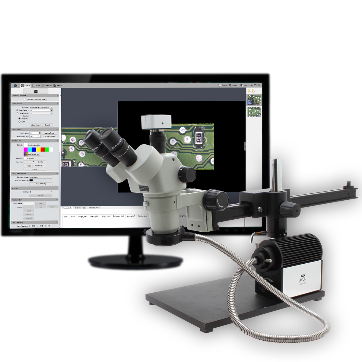 Stereo Zoom Trinocular Microscope SPZV 50  6 75x 50x  on Ultra Glide Boom Stand  LED FOI   USB 6M Camera 26800B 373 9
