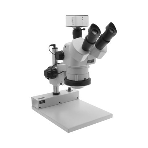 Stereo Zoom Trinocular Microscope SPZV 50  6 75x 50x  on Post Stand with Integrated Light and USB 6M Camera 26800B 383