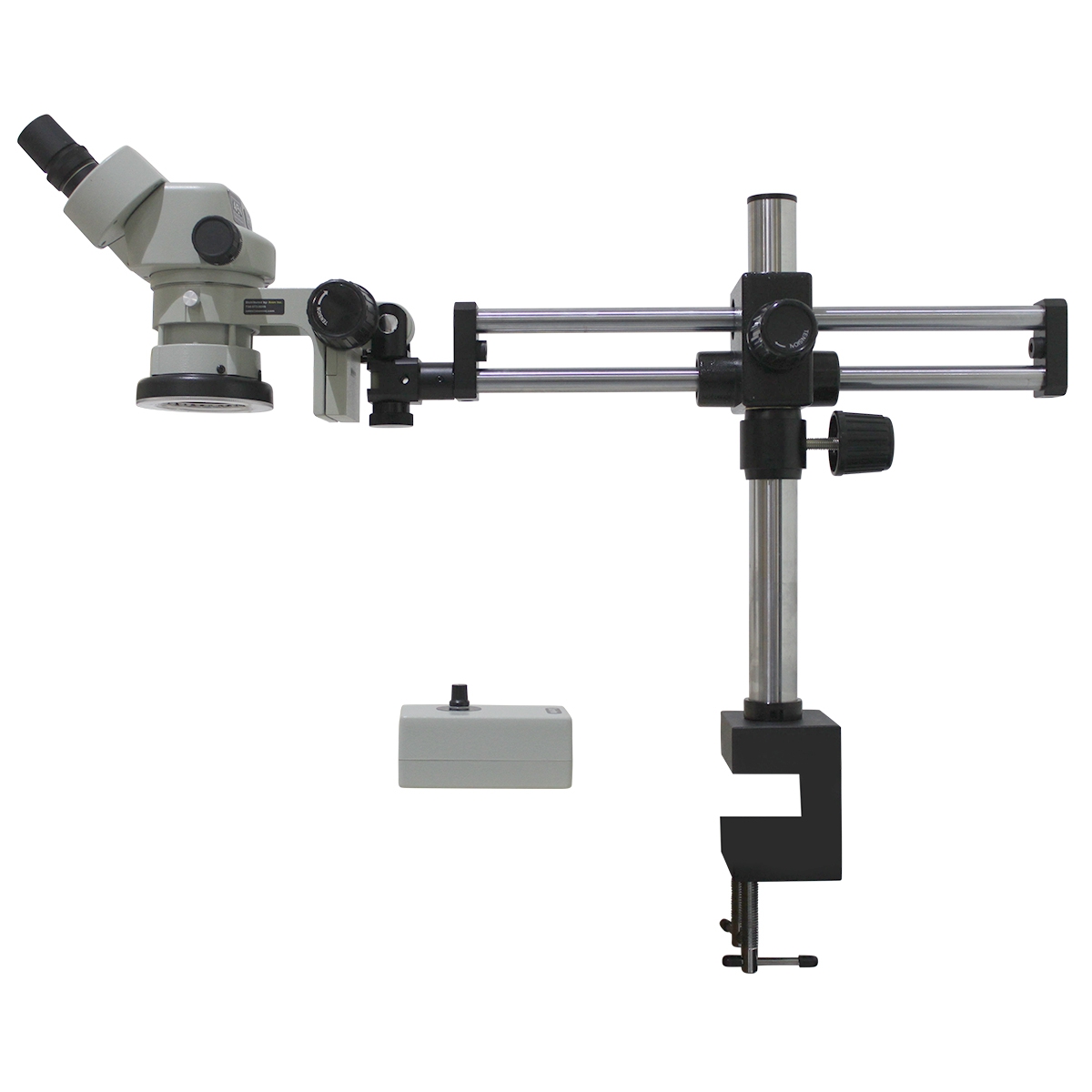 SPZ 50 Stereo Zoom Microscope  6 7x   50x  on Dual Arm Boom Stand with Integrated Ring Light SPZ50 209 536