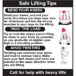 Safe Lifting Tips Labels 92322
