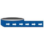 Economy Pipe Markers To Go  White on Blue  Roll of 25 Each 73950