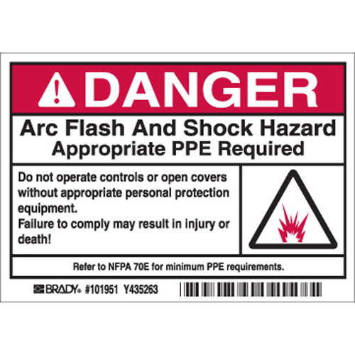 Arc Flash Labels  Danger  Pictogram 101951