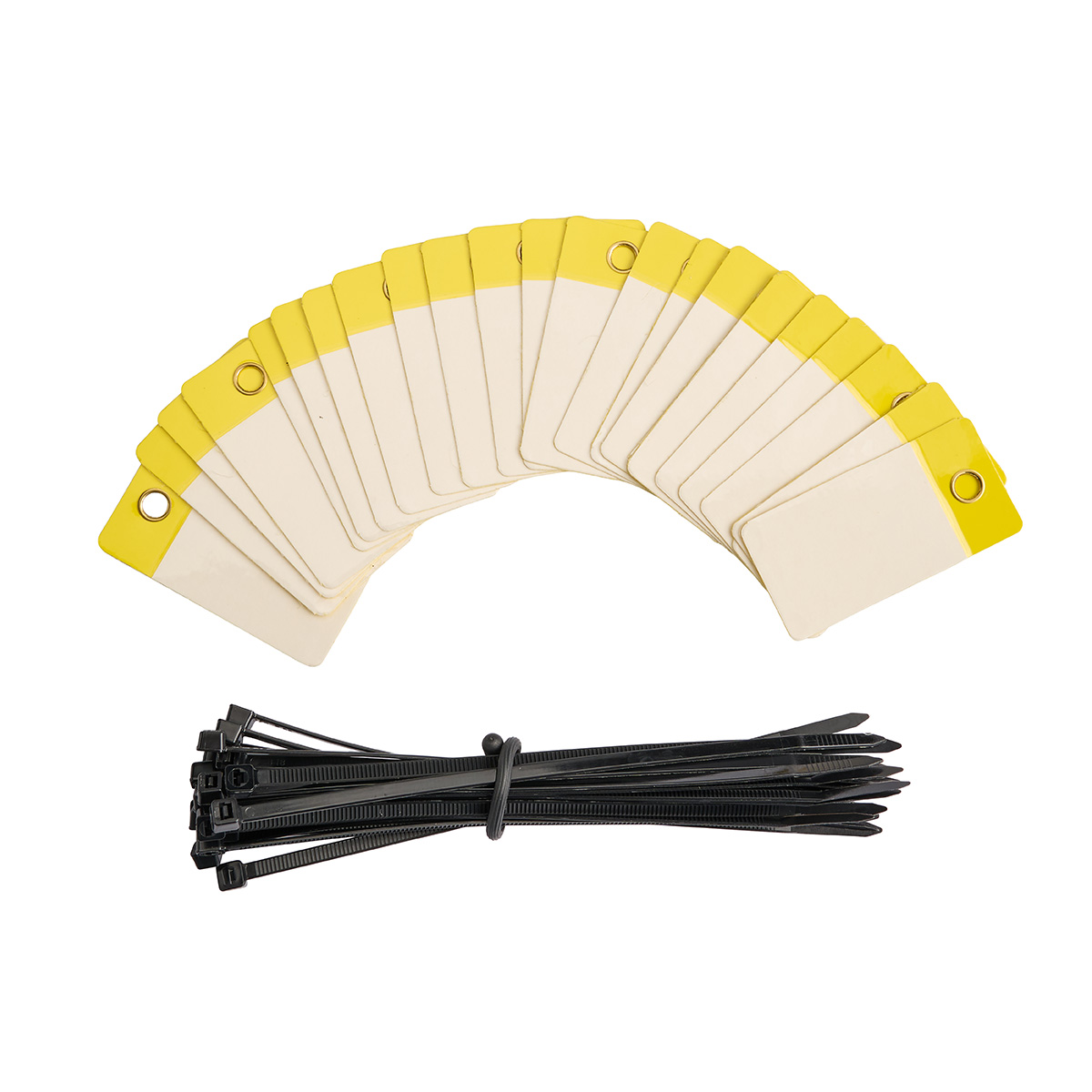 Self Laminating Blank Tags Polyester 3 in H x 1 5 in W Yellow 25 PK 101974