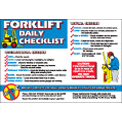 Forklift Daily Checklist Poster 105633