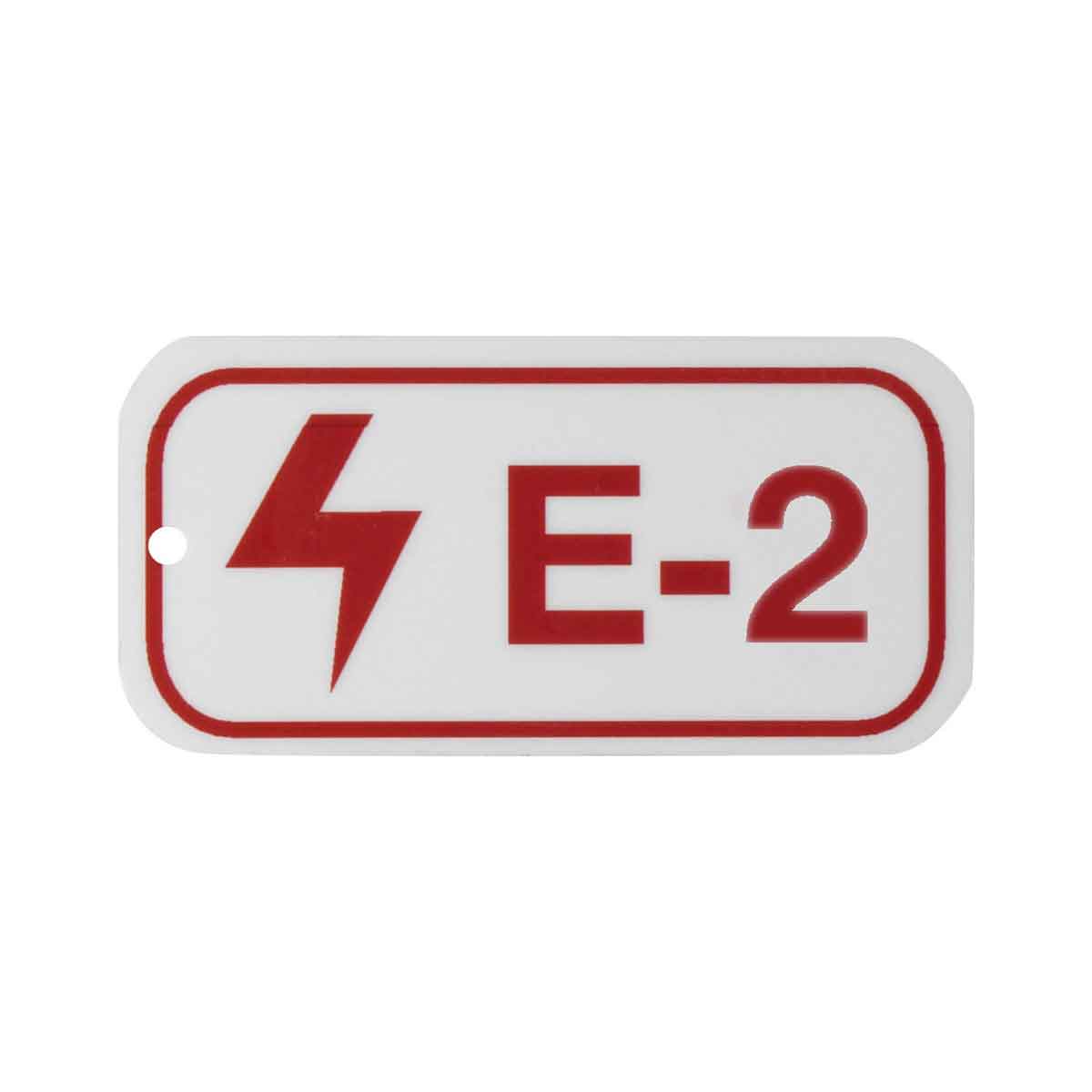 Electrical Energy Source Tags E 2 Polystyrene 1 5x3 Red on White 25 PK 105680