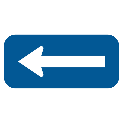 Left Arrow Sign  6  H x 12  W x 0 090  D 113315