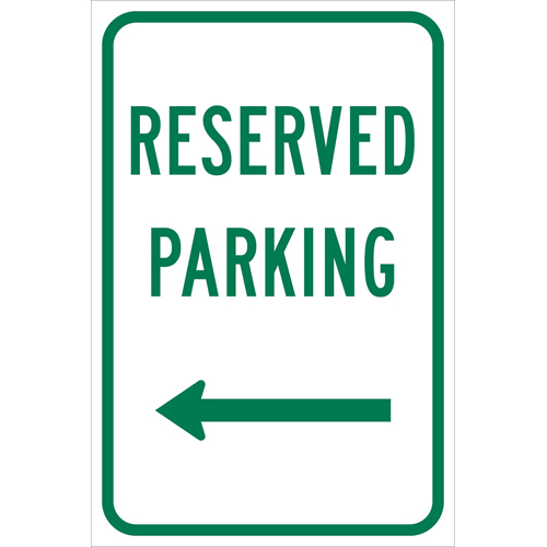 Reserved Parking Sign  Arrow Direction Left 115546