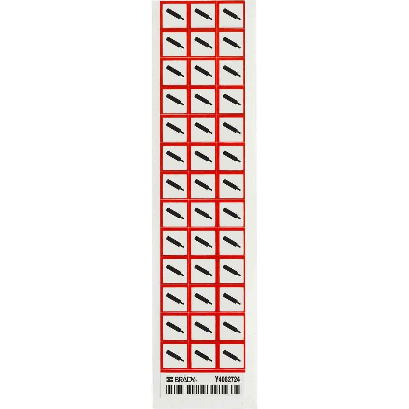 GHS Gas Pressure Picto Labels  Vinyl  Black Red on White  0 625  H x 0 625  W  0 625  H x 0 625  W x 0 004  D 118833