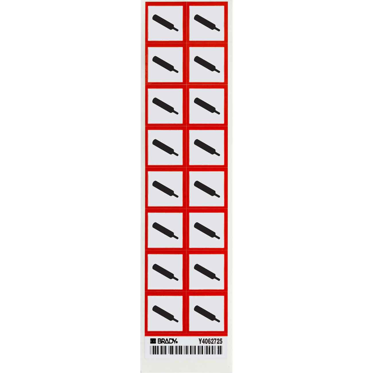 GHS Gas Pressure Picto Labels  Vinyl  Black Red on White  1  H x 1  W  1  H x 1  W x 0 004  D 118834