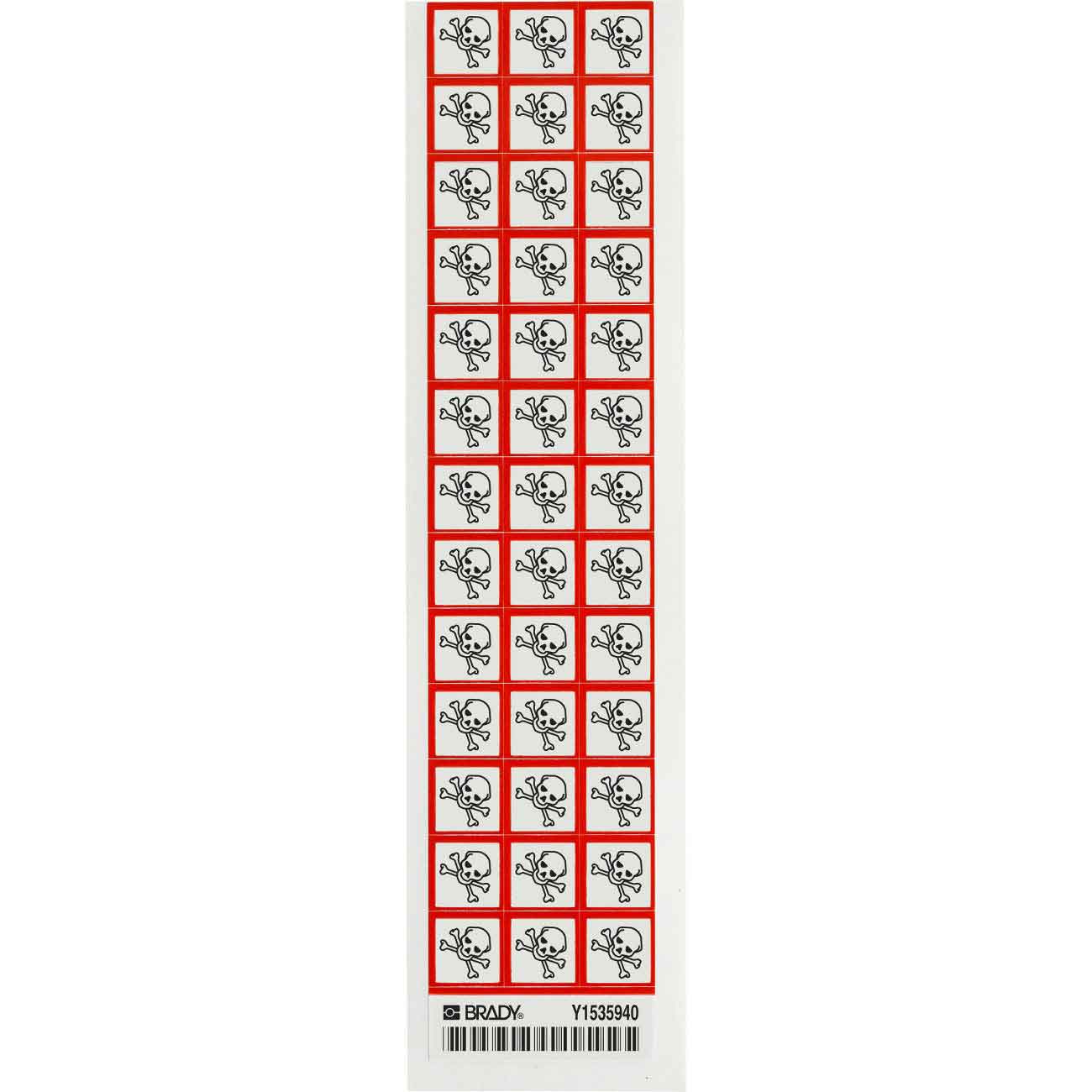GHS Severe Toxic Picto Labels  Vinyl  Black Red on White  0 625  H x 0 625  W  0 625  H x 0 625  W x 0 004  D 118845