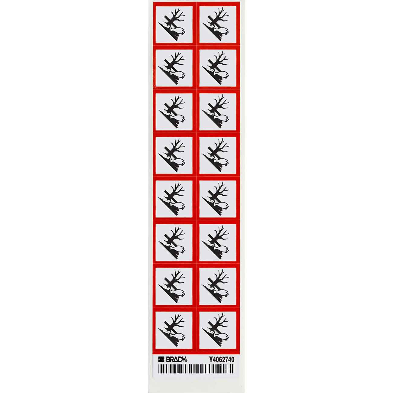 GHS Environmental Picto Labels  Vinyl  Black Red on White  1  H x 1  W  1  H x 1  W x 0 004  D 118864