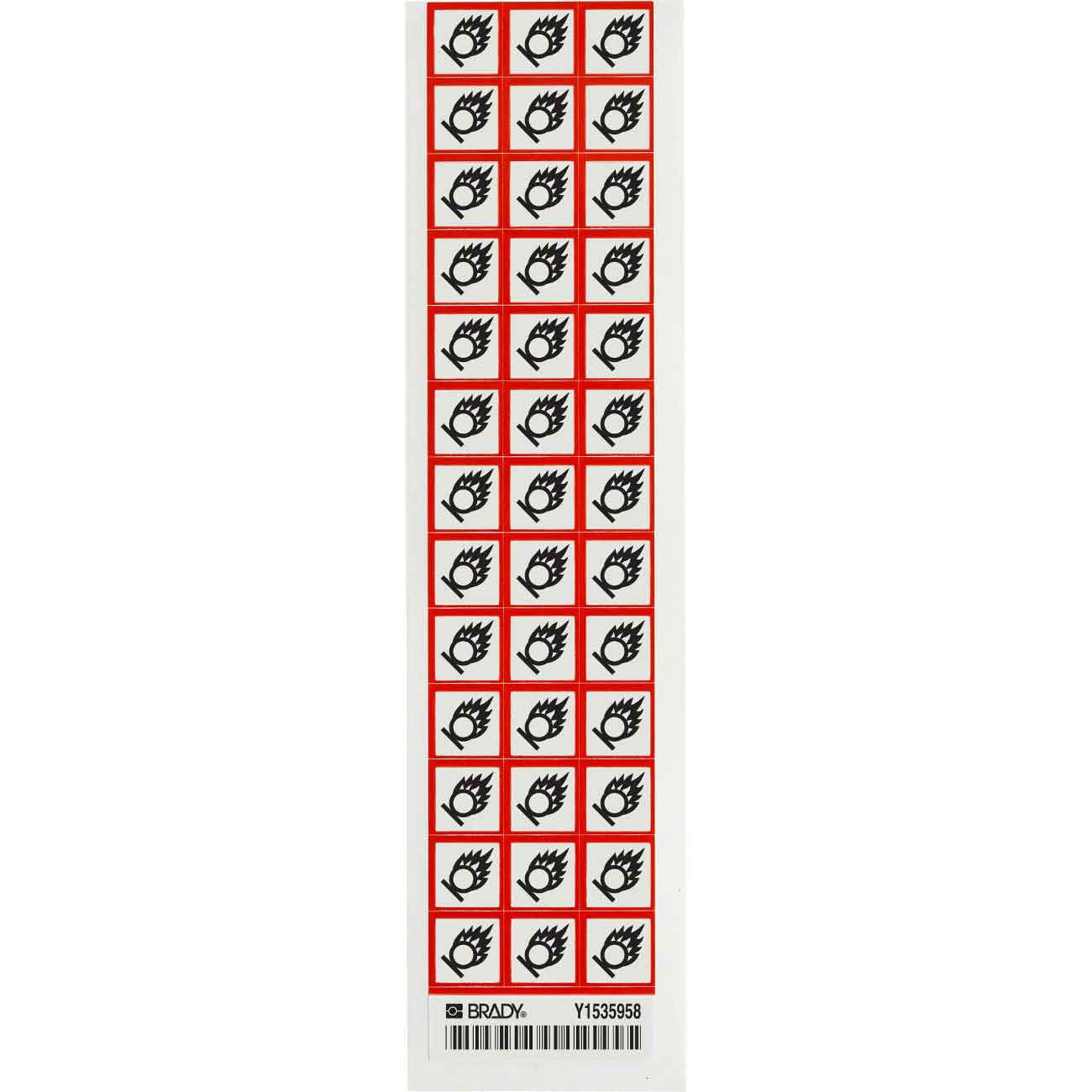 GHS Oxidizing Picto Labels  Paper  Black Red on White  0 625  H x 0 625  W 118881