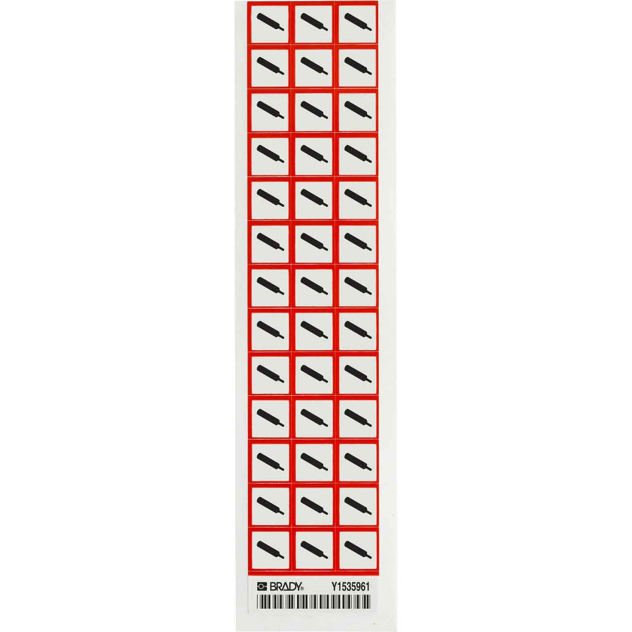 GHS Gas Pressure Picto Labels  Paper  Black Red on White  0 625  H x 0 625  W 118887