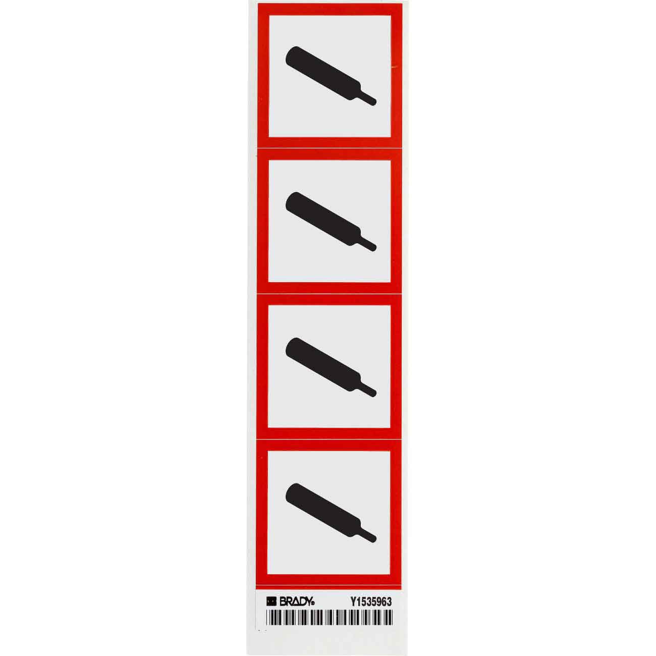 GHS Gas Pressure Picto Labels  Paper  Black Red on White  2  H x 2  W 118889
