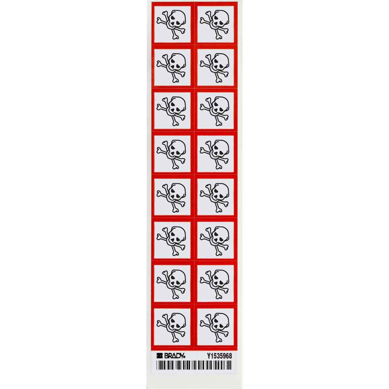 GHS Severe Toxic Picto Labels  Paper  Black Red on White  1  H x 1  W 118900