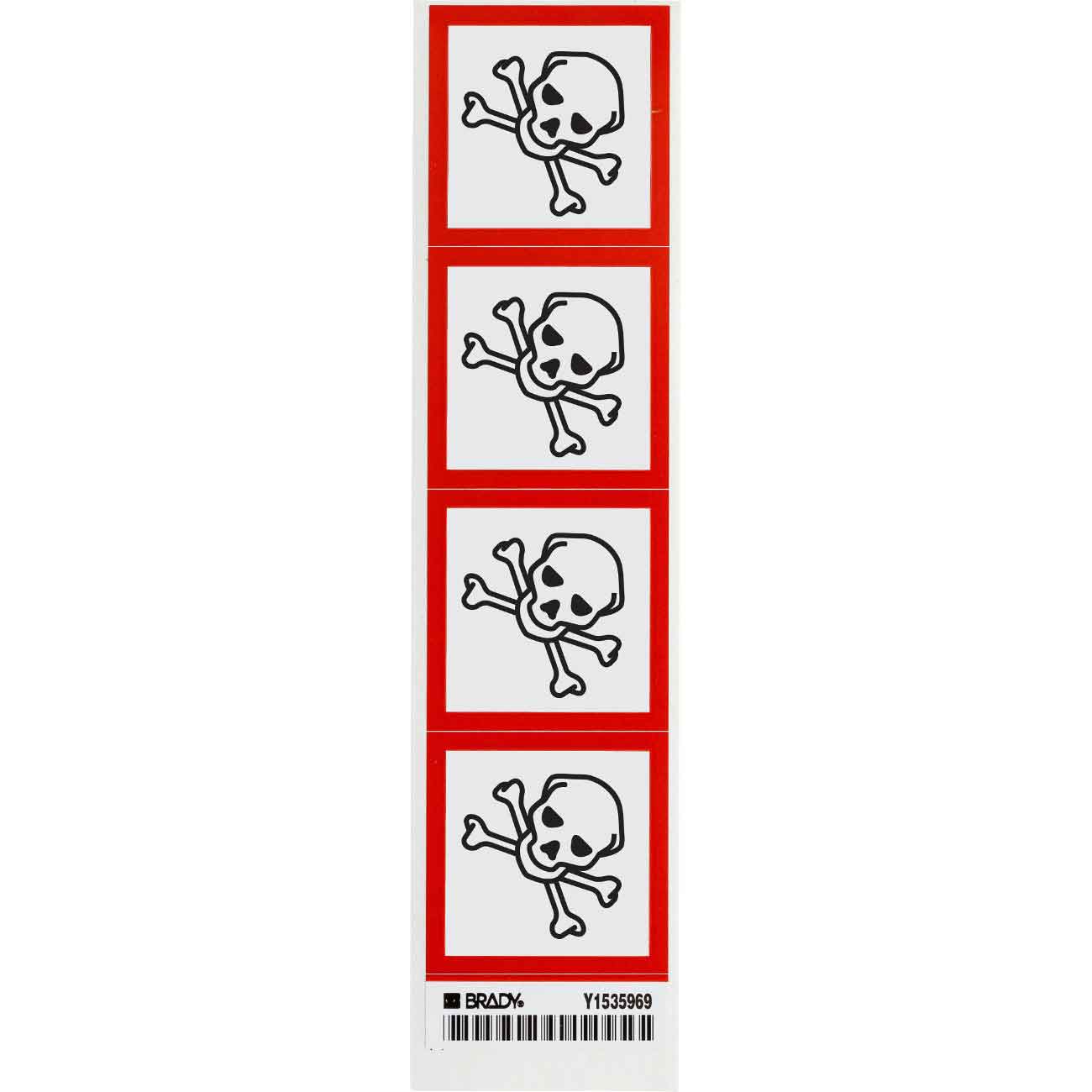 GHS Severe Toxic Picto Labels  Paper  Black Red on White  2  H x 2  W 118901