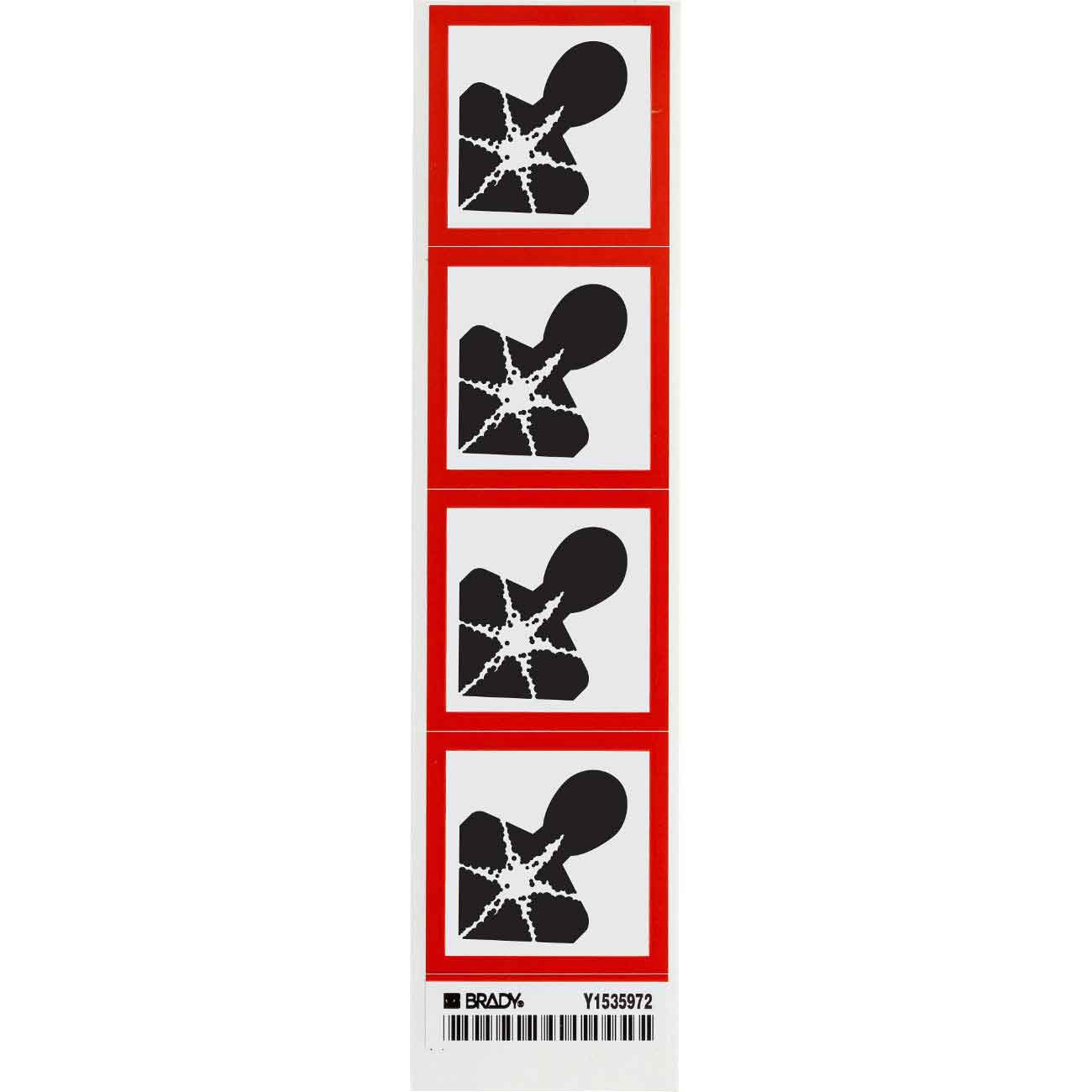 GHS Health Danger Picto Labels  Paper  Black Red on White  2  H x 2  W 118907