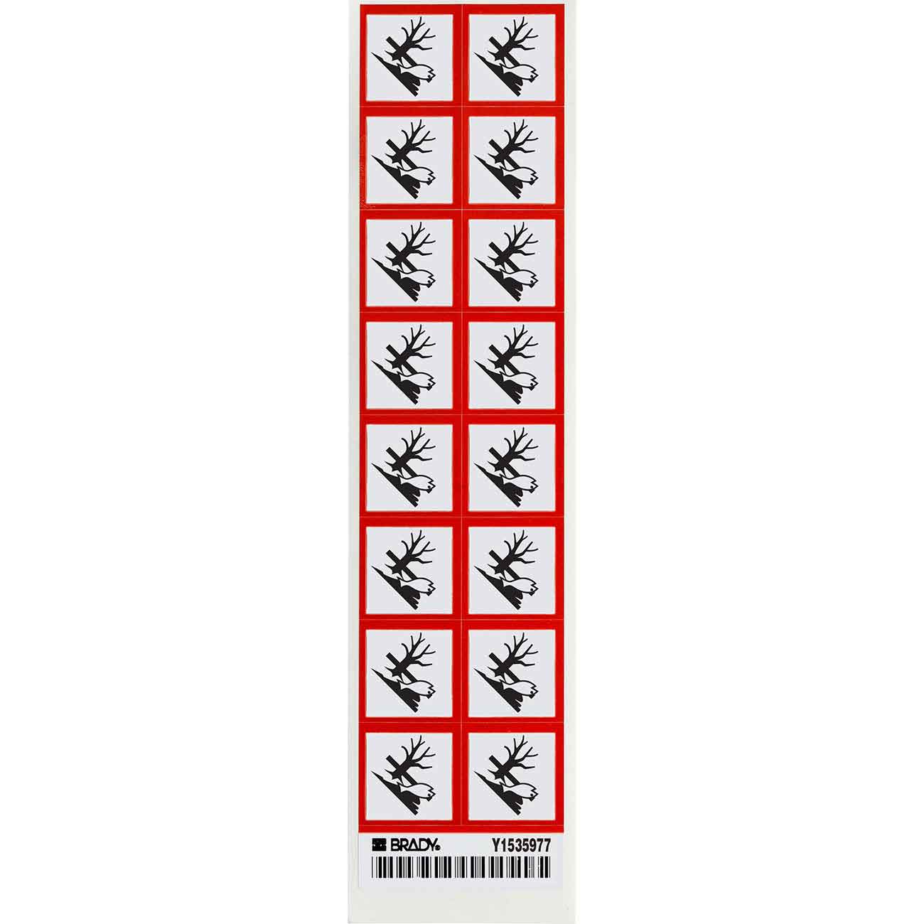 GHS Environmental Picto Labels  Paper  Black Red on White  1  H x 1  W 118918