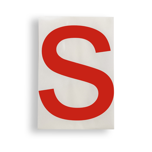 ToughStripe  Floor Marking Polyester 8 in Label Letter S Red 20 PK 121801