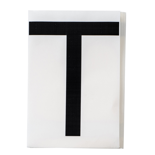 ToughStripe  Floor Marking Polyester 8 in Label Letter T Black 20 PK 121805