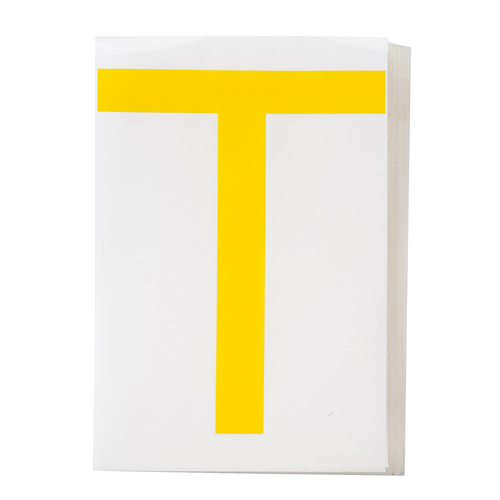 ToughStripe  Floor Marking Polyester 8 in Label Letter T Yellow 20 PK 121810