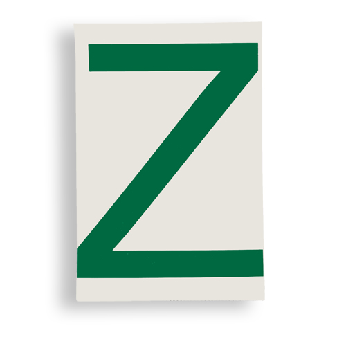 ToughStripe  Floor Marking Polyester 8 in Label Letter Z Green 20 PK 121844