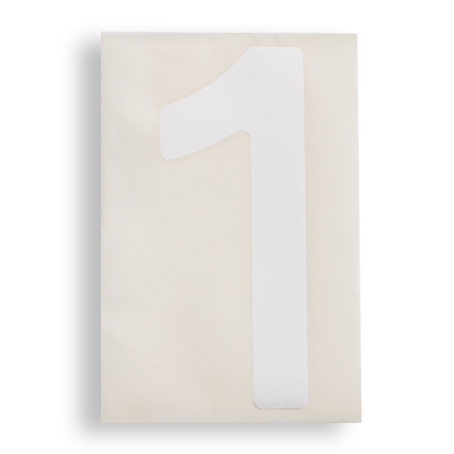 ToughStripe  Floor Marking Polyester 8 in Label Number 1 White 20 PK 121854