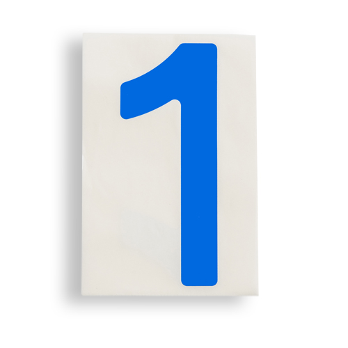 ToughStripe  Floor Marking Polyester 8 in Label Number 1 Blue 20 PK 121857