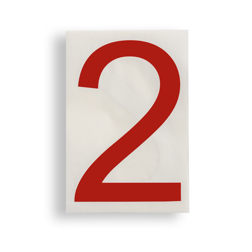 ToughStripe  Floor Marking Polyester 8 in Label Number 2 Red 20 PK 121861