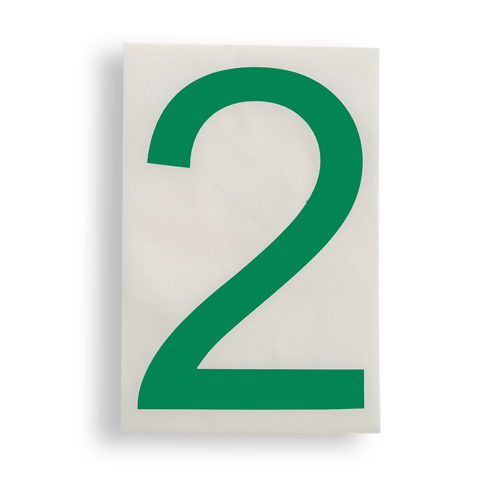 ToughStripe  Floor Marking Polyester 8 in Label Number 2 Green 20 PK 121862