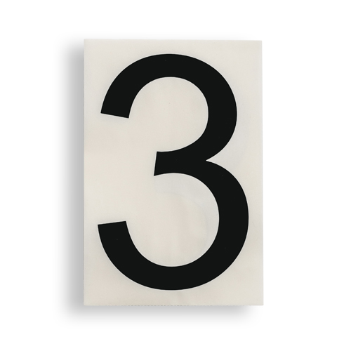 ToughStripe  Floor Marking Polyester 8 in Label Number 3 Black 20 PK 121865