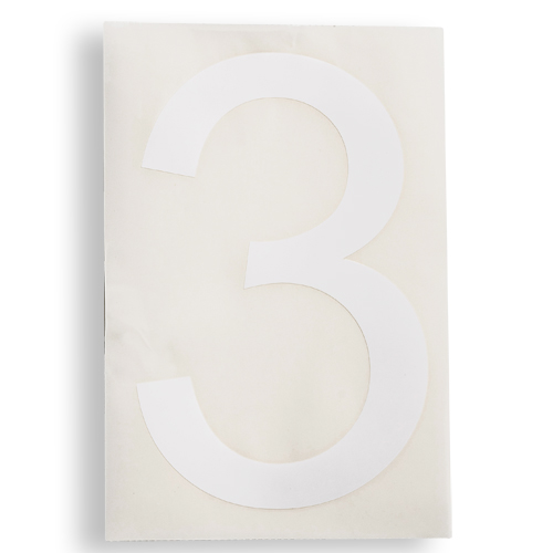 ToughStripe  Floor Marking Polyester 8 in Label Number 3 White 20 PK 121866
