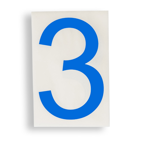ToughStripe  Floor Marking Polyester 8 in Label Number 3 Blue 20 PK 121869