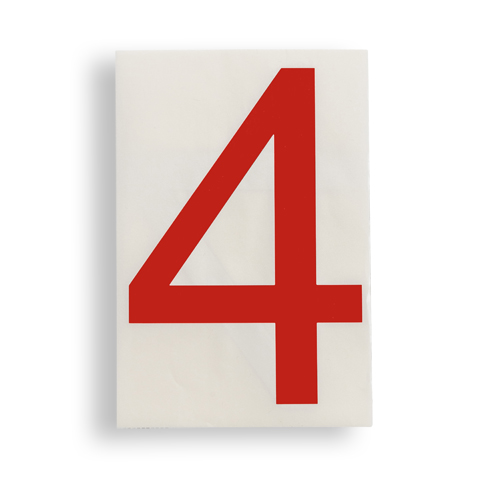 ToughStripe  Floor Marking Polyester 8 in Label Number 4 Red 20 PK 121873