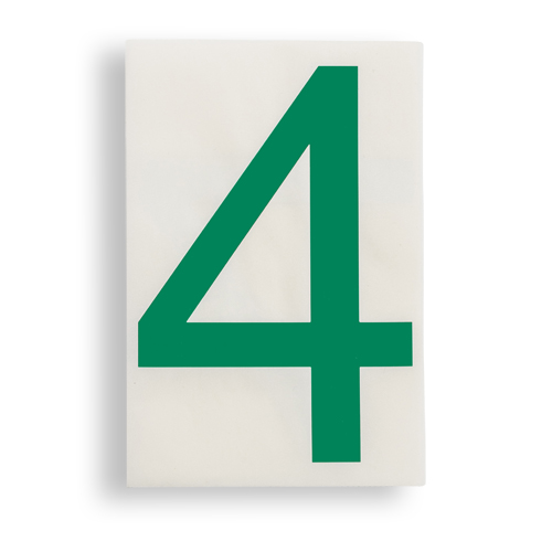 ToughStripe  Floor Marking Polyester 8 in Label Number 4 Green 20 PK 121874