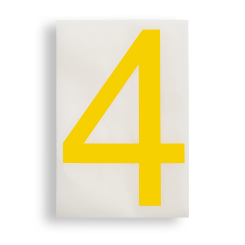 ToughStripe  Floor Marking Polyester 8 in Label Number 4 Yellow 20 PK 121876