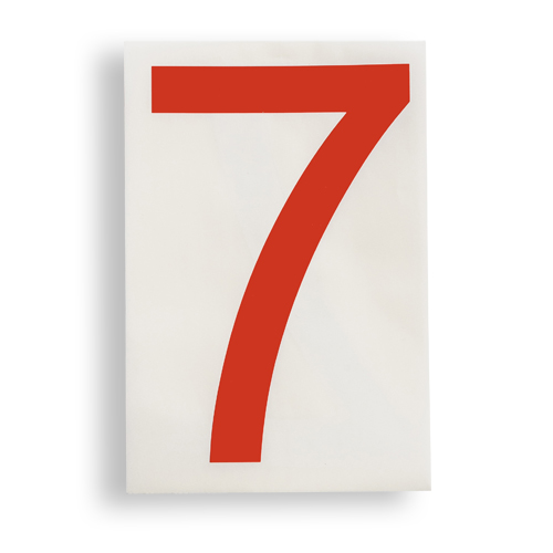 ToughStripe  Floor Marking Polyester 8 in Label Number 7 Red 20 PK 121891