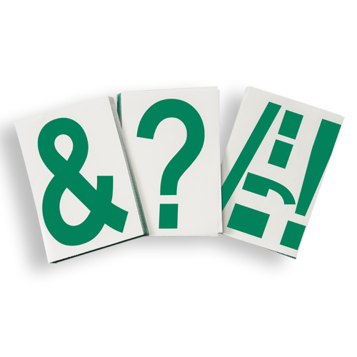 ToughStripe  Floor Marking Polyester 8 in Label Assorted Punctuation Green 20 PK 121910