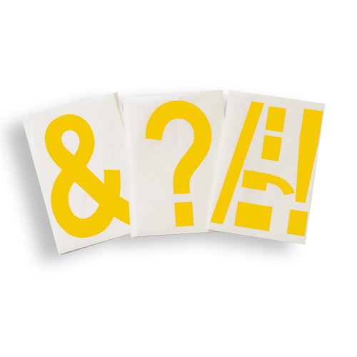 ToughStripe  Floor Marking Polyester 8 in Label Assorted Punctuation Yel 20 PK 121912