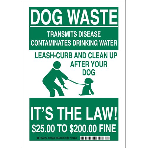 Dog Waste Sign  Aluminum  10 x7 123557