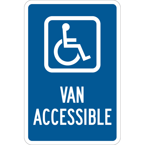 Van Accessible Sign  18  H x 12  W x 0 035  D  Aluminum 123869