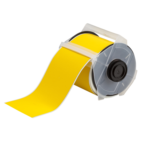 GlobalMark ToughWash Washdown Resistant Labels 4 in W x 50 ft L Yellow 133133