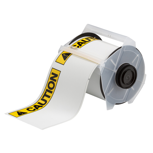 GlobalMark ToughWash Labels 4 in H x 6 25 in W Black  Yellow on WT 100 RL 133141