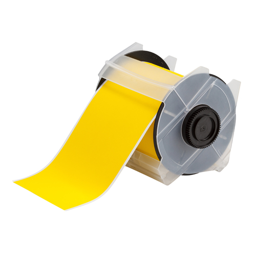 GlobalMark ToughWash Washdown Resistant Labels 4 in W x 50 ft L Yellow 133158
