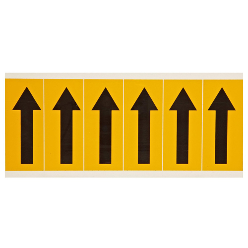 Outdoor Vinyl 3 in Black on Yellow Letters Arrow Symbol Card of 6 Labels 1550 ARO