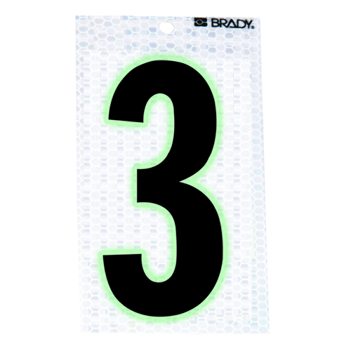 Glow In The Dark Reflective Number   3 3000 3