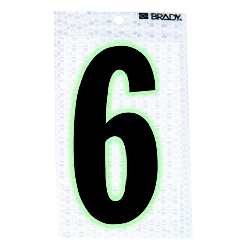Glow In The Dark Reflective Number   6 3000 6