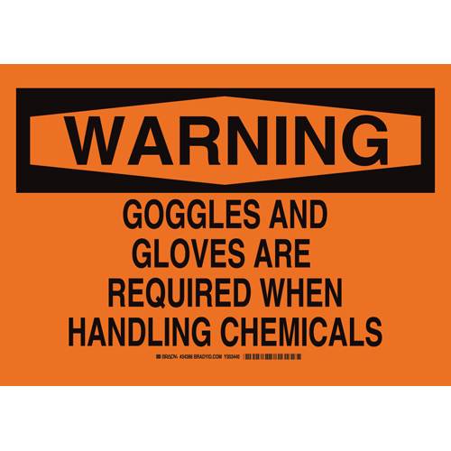 B302 SAFETY SIGN 10X14 BLK ORG 34386