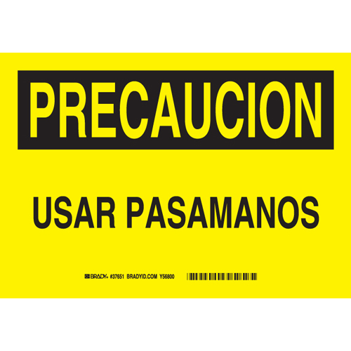 SPANISH CAUT USE HAND RAIL 37651