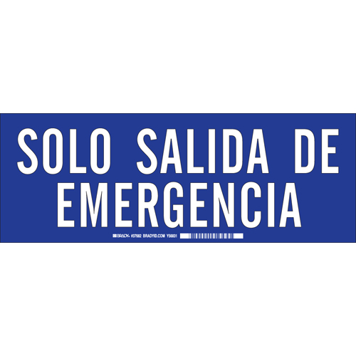 SPANISH EMERGENCY EXIT ONLY 37682